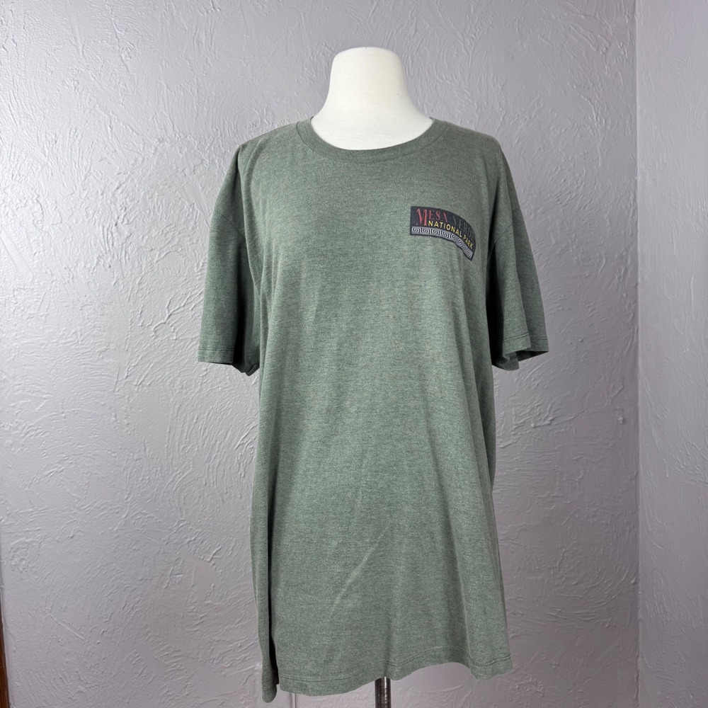 Vtg XL (see measurements) Mesa Verde National Park Green shirt worn comfy cozy - Picture 4 of 6